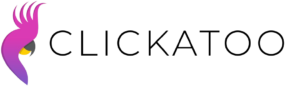 Clickatoo logo black text white background